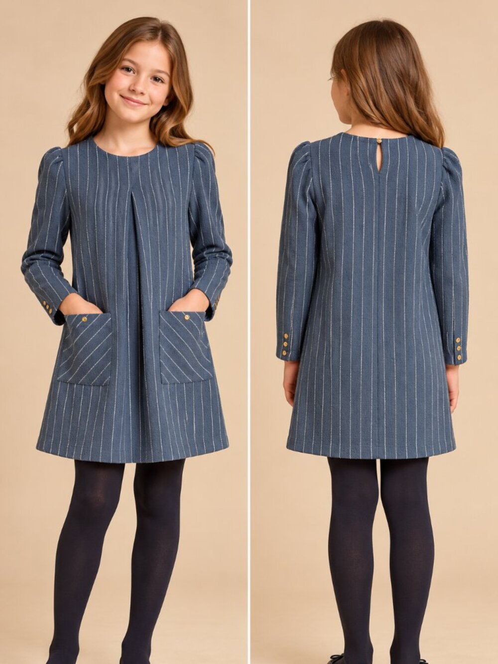 Zippy Girls Blue Striped Dress 11-12Y